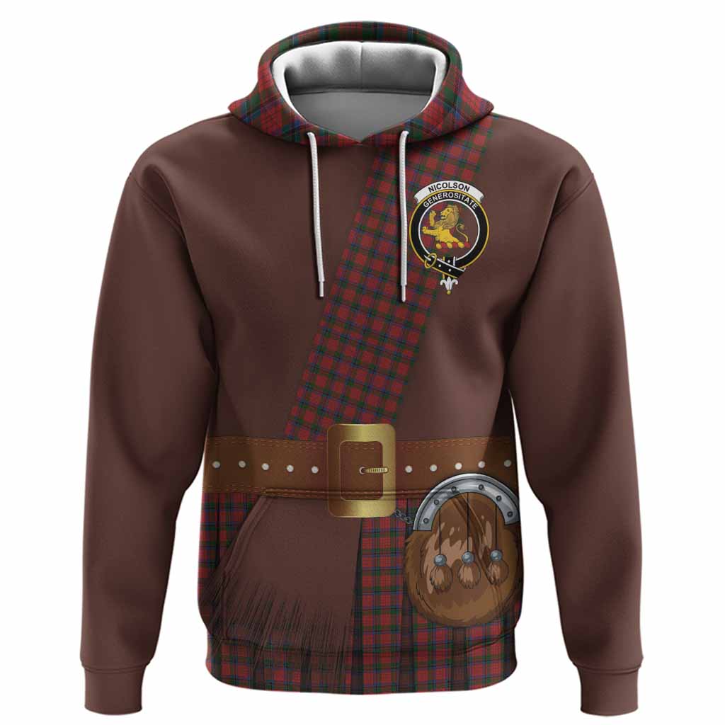 Nicolson Tartan Crest Hoodie Kilt Costume Style