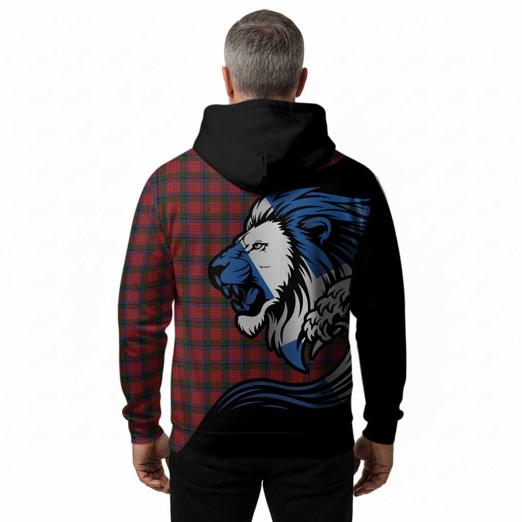 Nicolson Tartan Crest Hoodie Scottish Golden Lions Wave Flow
