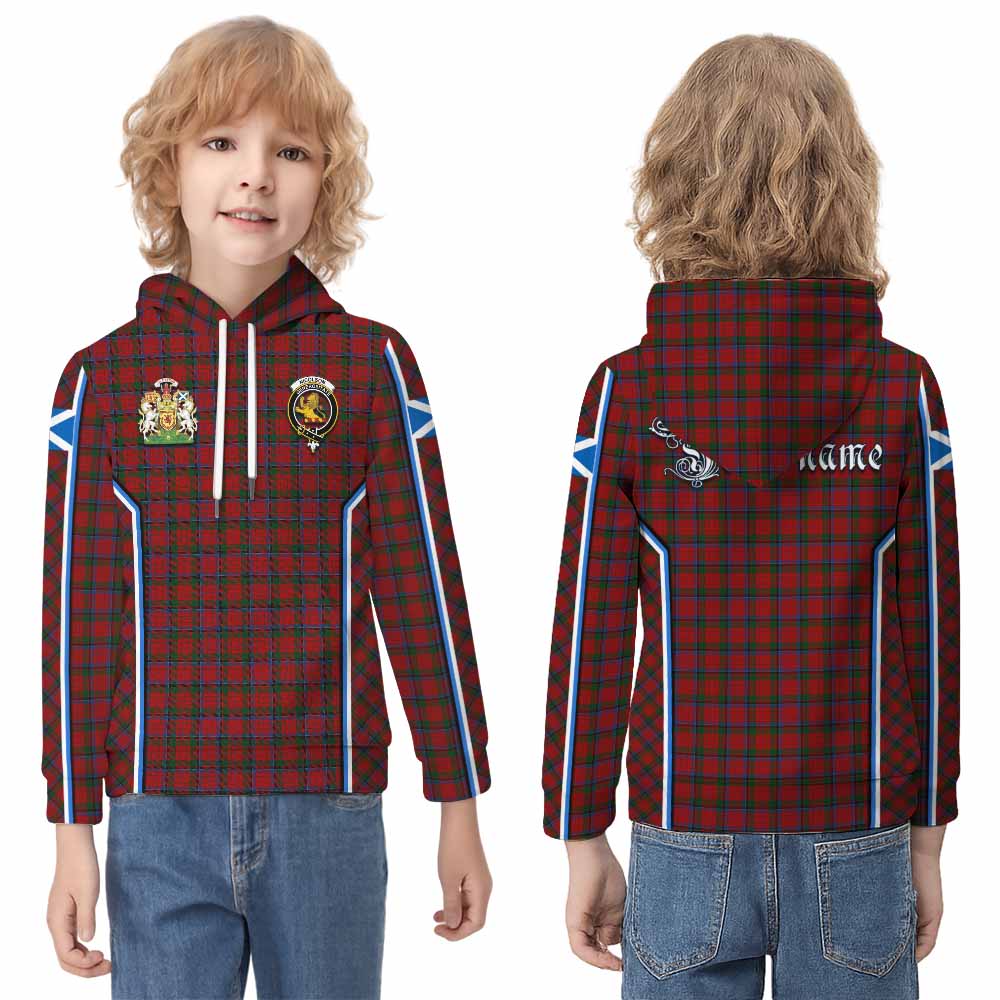 Nicolson Tartan Crest Kid Hoodie Scotland Coat of Arm Flag Style - Tartan Vibes Clothing