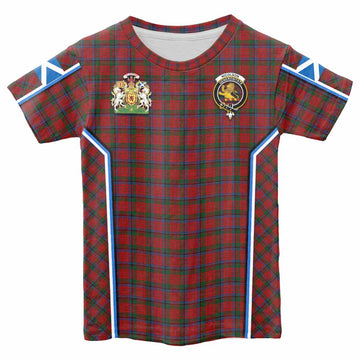 Nicolson Tartan Crest Kid T-shirt Scotland Coat of Arm Flag Style - Tartan Vibes Clothing