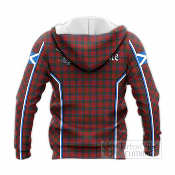 Nicolson Tartan Crest Knitted Hoodie Scotland Coat of Arm Flag Style