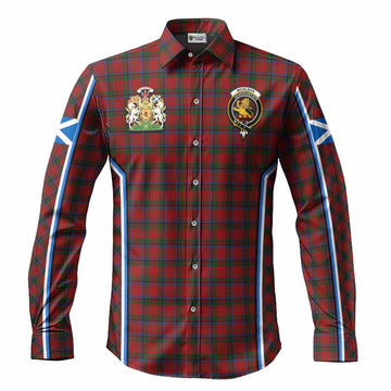 Nicolson Tartan Crest Long Sleeve Button Shirts Scotland Coat of Arm Flag Style