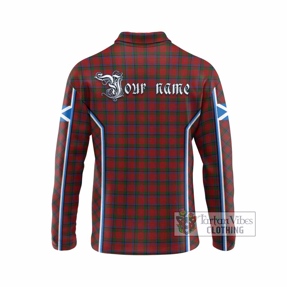 Nicolson Tartan Crest Long Sleeve Polo Shirt Scotland Coat of Arm Flag Style - Tartan Vibes Clothing