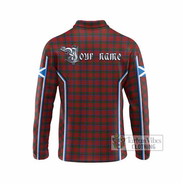 Nicolson Tartan Crest Long Sleeve Polo Shirt Scotland Coat of Arm Flag Style