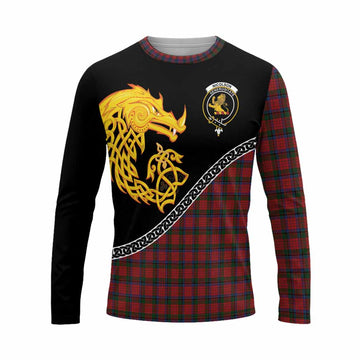 Nicolson Tartan Crest Long Sleeve T-Shirt Legendary Dragon Knot Half Style