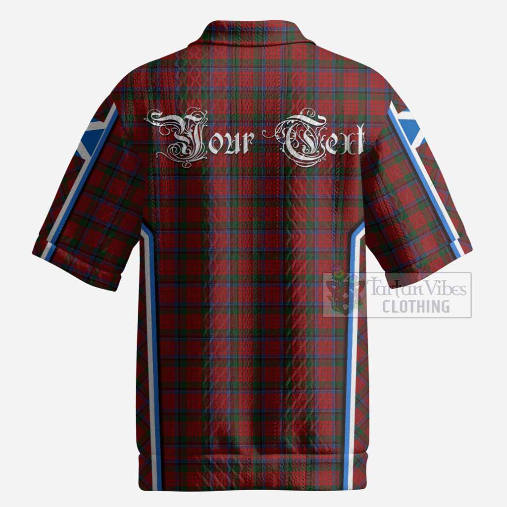 Nicolson Tartan Crest Men’s Polo Sweater Top Scotland Coat of Arm Flag Style