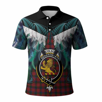 Nicolson Tartan Crest Polo Shirt New Zealand Maori Korowai Cloak