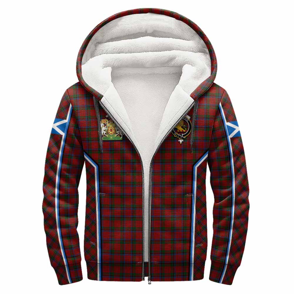 Nicolson Tartan Crest Sherpa Hoodie Scotland Coat of Arm Flag Style - Tartan Vibes Clothing