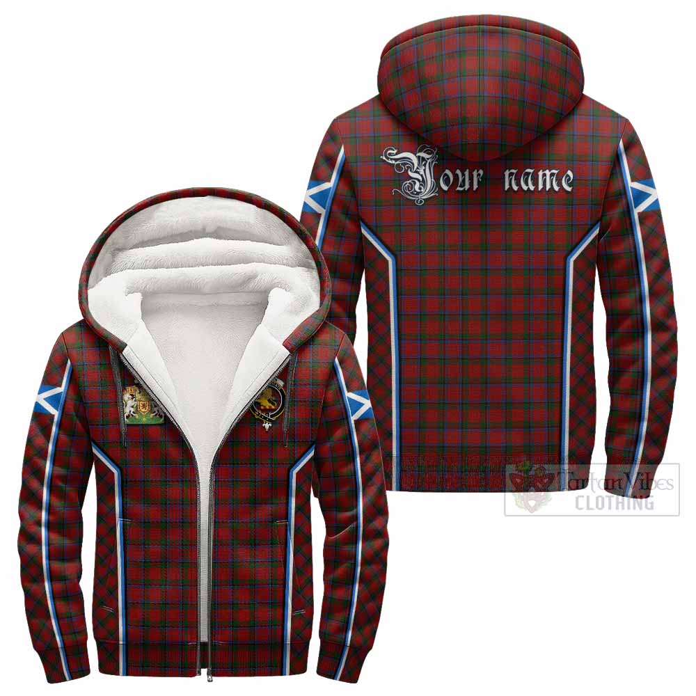 Nicolson Tartan Crest Sherpa Hoodie Scotland Coat of Arm Flag Style - Tartan Vibes Clothing