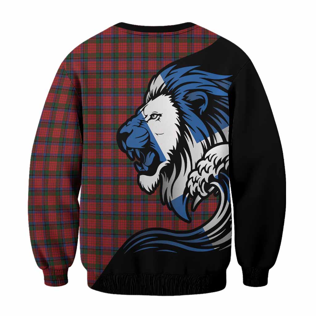 Nicolson Tartan Crest Sweatshirt Scottish Golden Lions Wave Flow