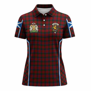 Nicolson Tartan Crest Women's Polo Shirt Scotland Coat of Arm Flag Style