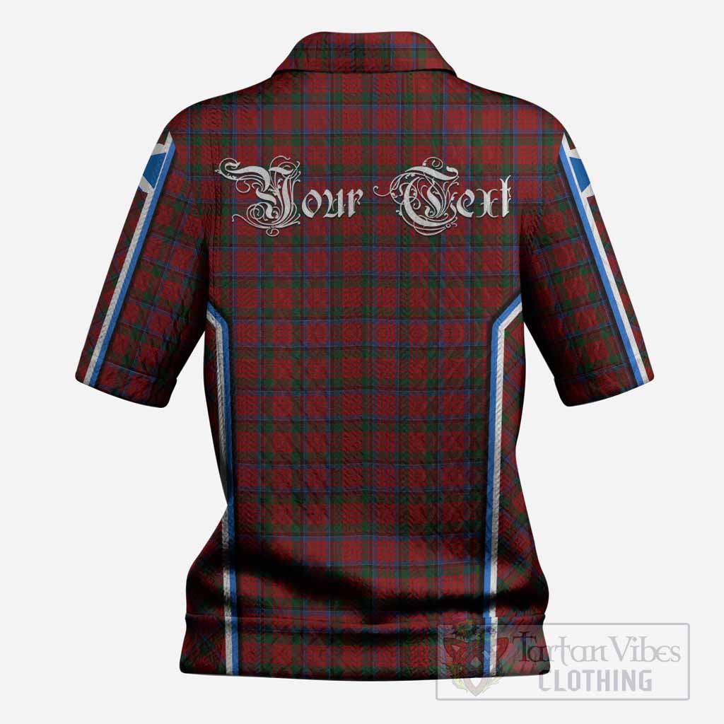 Nicolson Tartan Crest Women’s Polo Sweater Top Scotland Coat of Arm Flag Style