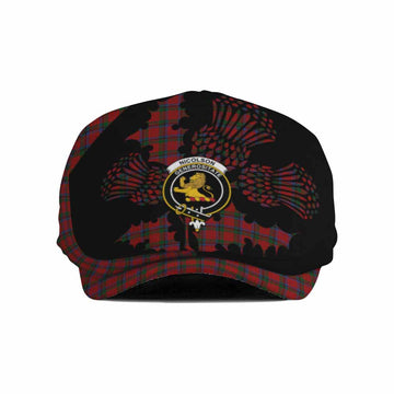 Nicolson Tartan Family Crest Flat Cap, Jeff Cap Scotland Thistle Floral