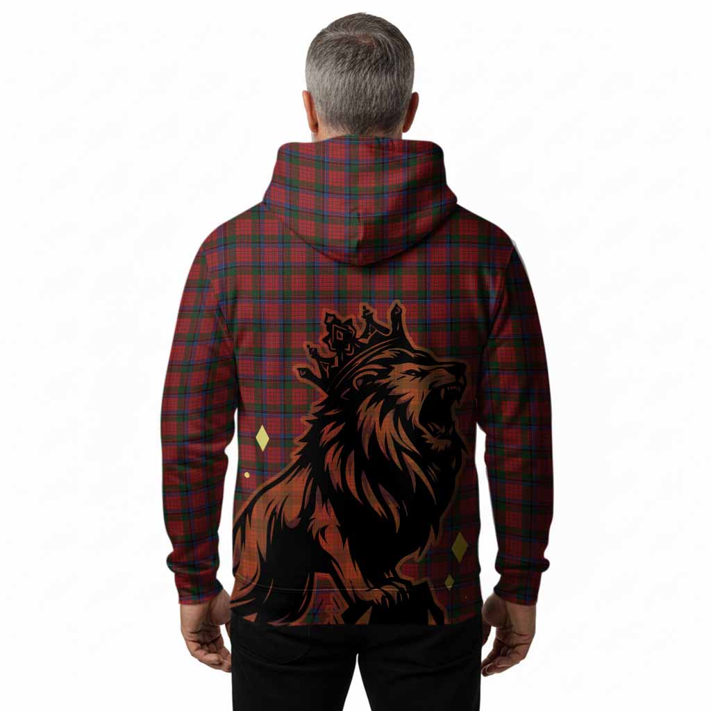 Nicolson Tartan Family Crest Hoodie Crowned Lion Roaring