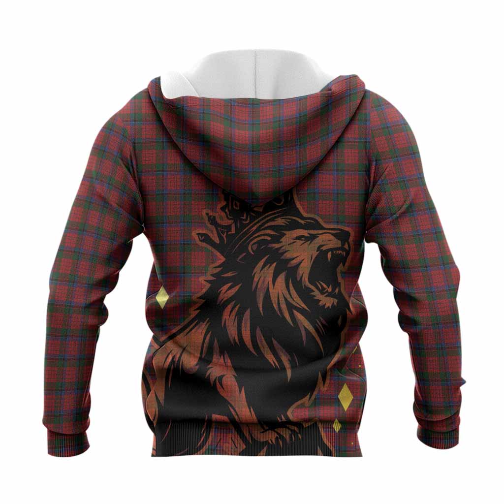 Nicolson Tartan Family Crest Knitted Hoodie Crowned Lion Roaring