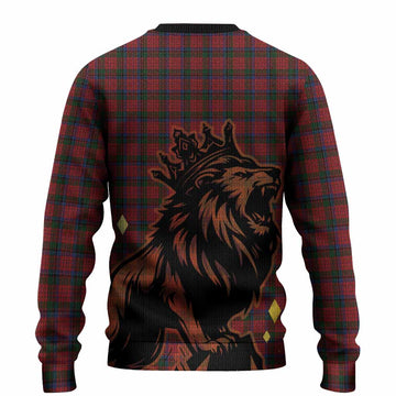 Nicolson Tartan Family Crest Knitted Sweater Crowned Lion Roaring
