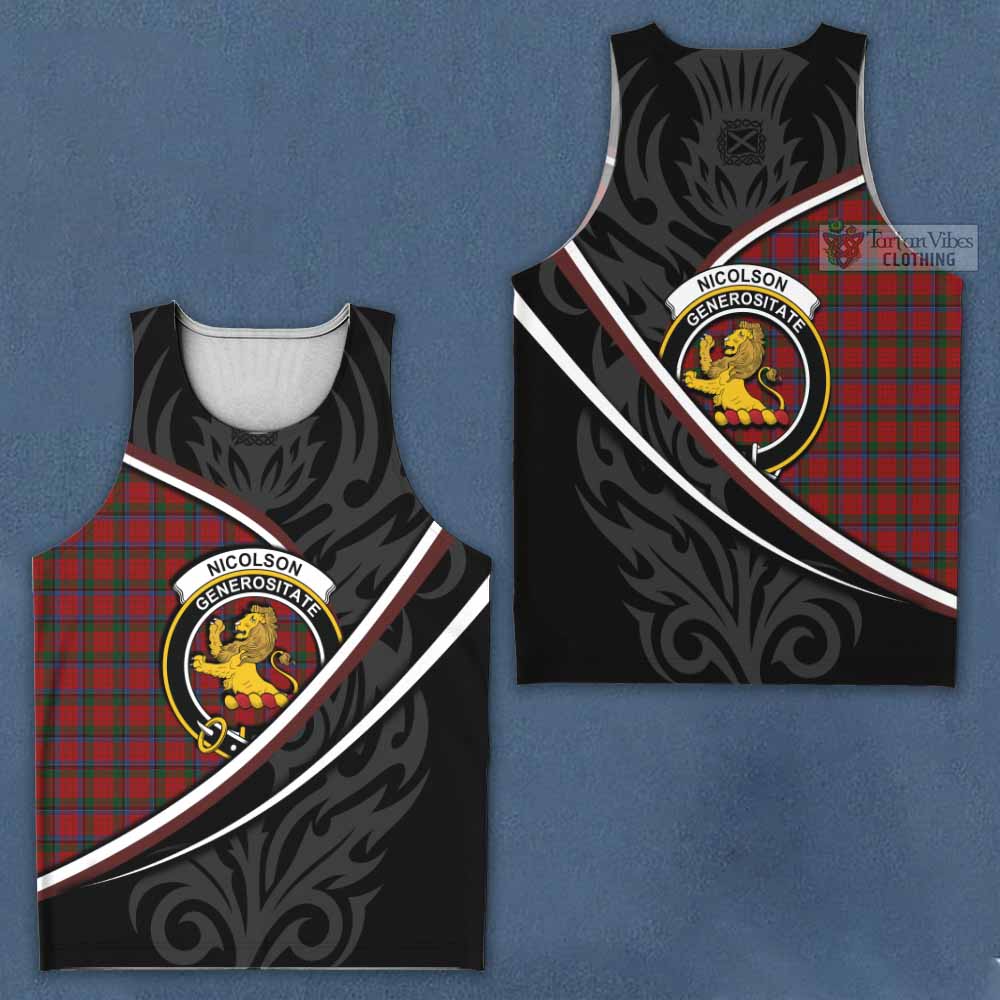 Nicolson Tartan Family Crest Men Tank Top Celtic Scottish Thistle Floral - Tartan Vibes Clothing