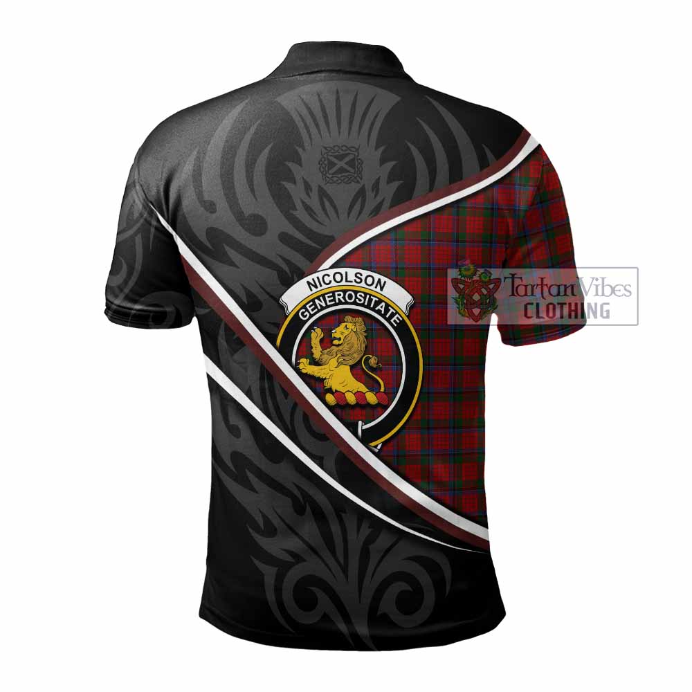 Nicolson Tartan Family Crest Polo Shirt Celtic Scottish Thistle Floral - Tartan Vibes Clothing