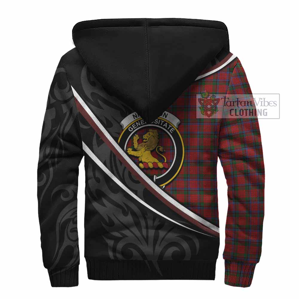 Nicolson Tartan Family Crest Sherpa Hoodie Celtic Scottish Thistle Floral - Tartan Vibes Clothing