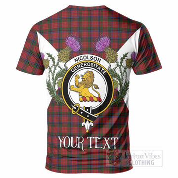 Nicolson Tartan Family Crest T-Shirt Scottish Burns Night Thistle Floral