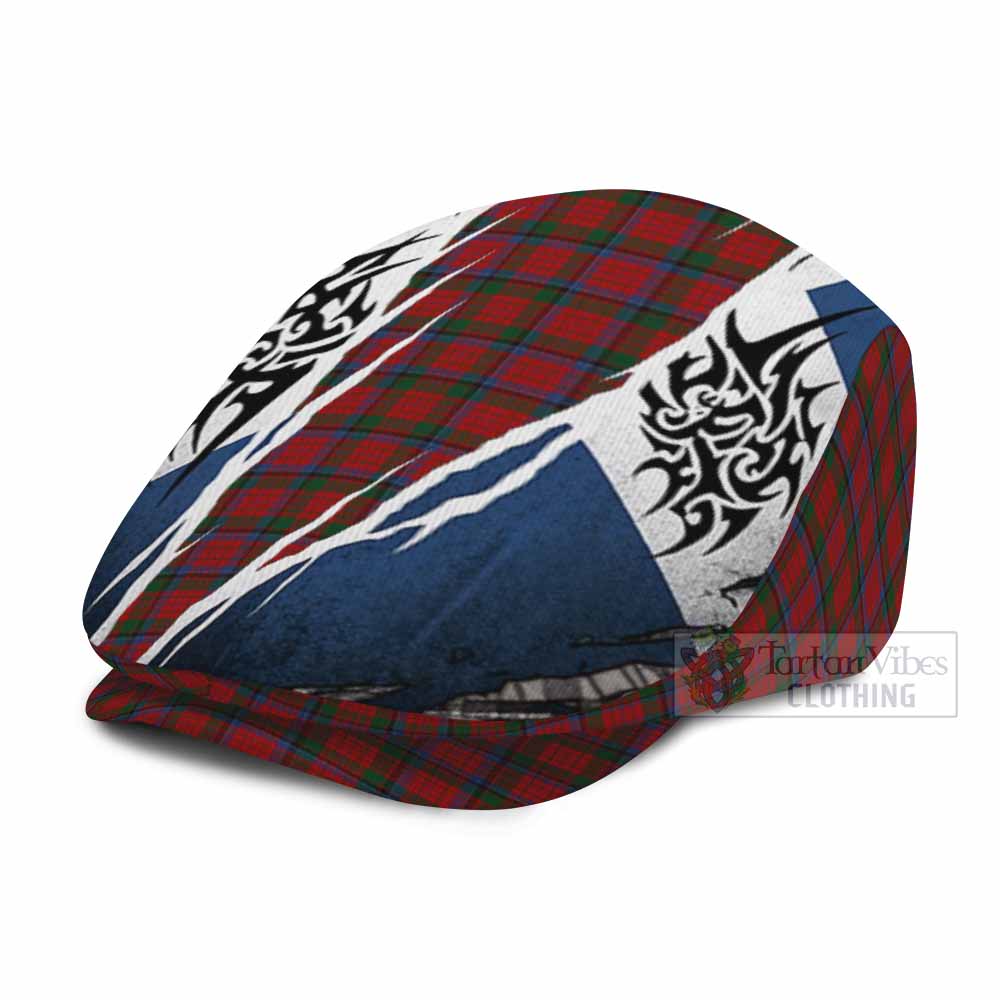 Nicolson Tartan Flat Cap, Jeff Cap Scotland Flag Ripped Tribal Design