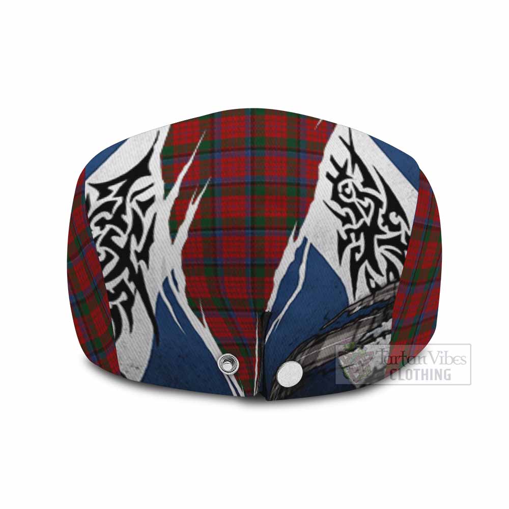 Nicolson Tartan Flat Cap, Jeff Cap Scotland Flag Ripped Tribal Design