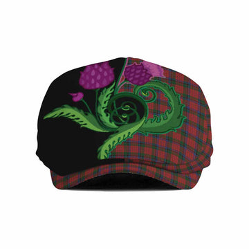 Nicolson Tartan Flat Cap, Jeff Cap Traditional Scottish Thistle