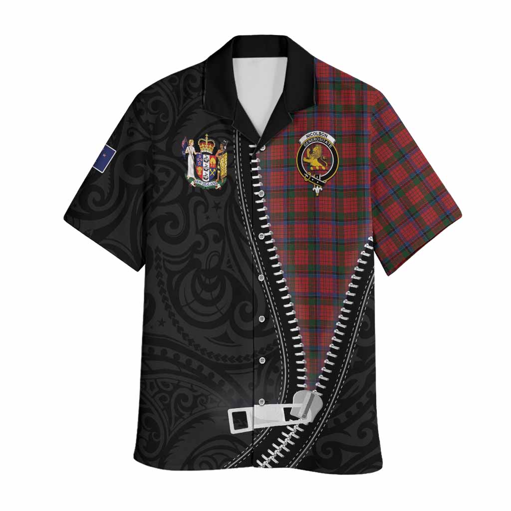 Nicolson Tartan Hawaiian Shirt New Zealand Pattern Unique Zipper Stylized