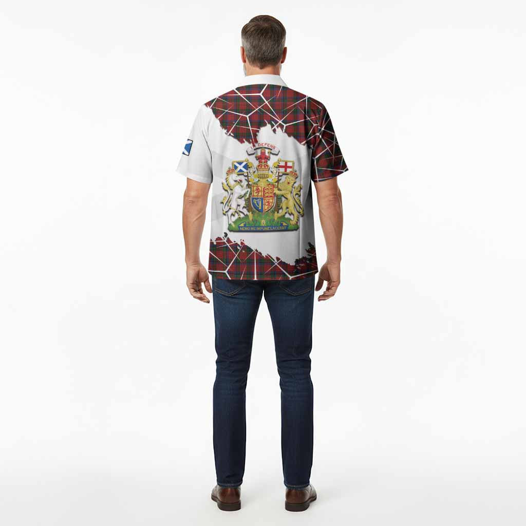 Nicolson Tartan Hawaiian Shirt with Family Crest and Lion Rampant Grunge Style