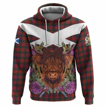 Nicolson Tartan Hoodie Scottish Thistle Heilan Coo