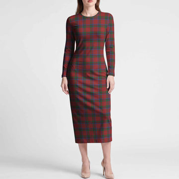 Nicolson Tartan Long Sleeve Bodycon Midi Dress