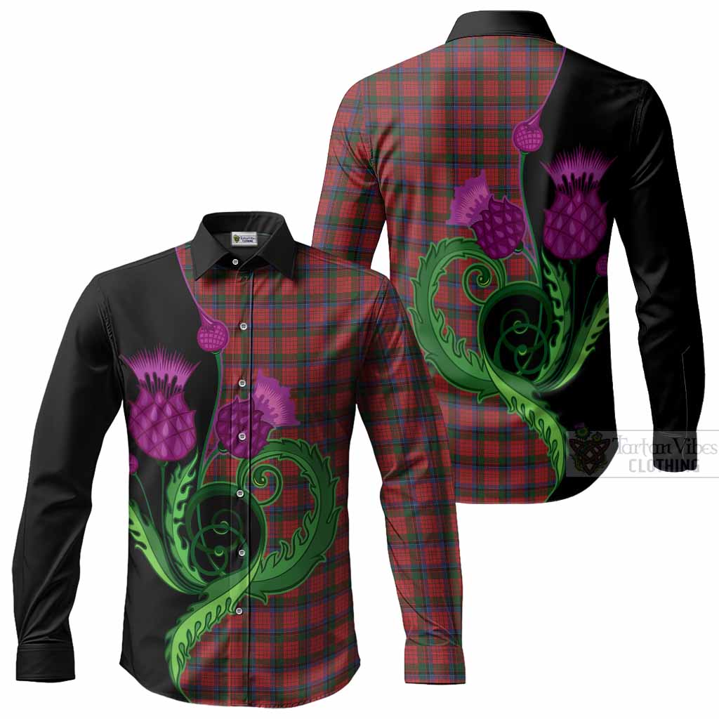 Nicolson Tartan Long Sleeve Button Shirts Traditional Scottish Thistle