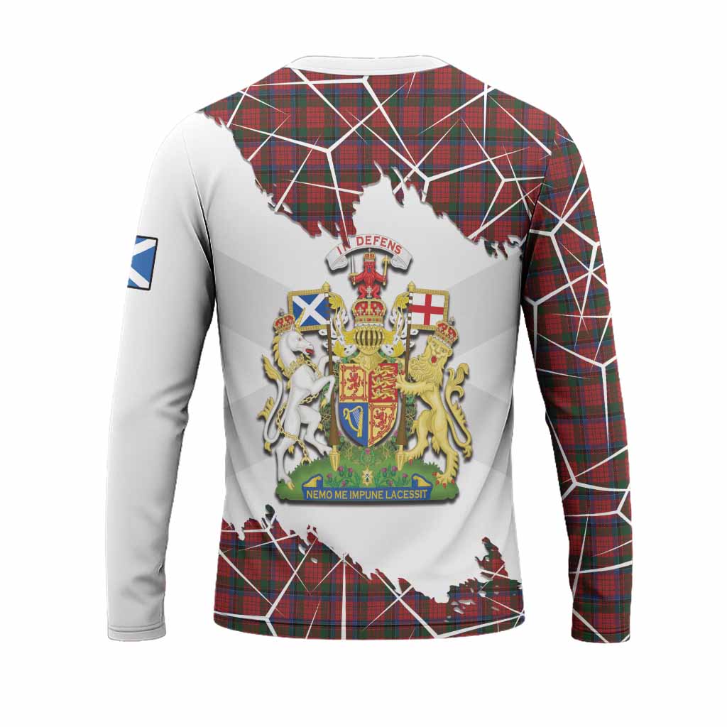 Nicolson Tartan Long Sleeve T-Shirt with Family Crest and Lion Rampant Grunge Style