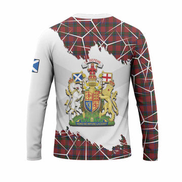 Nicolson Tartan Long Sleeve T-Shirt with Family Crest and Lion Rampant Grunge Style