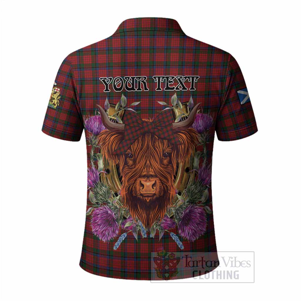 Nicolson Tartan Polo Shirt Scottish Thistle Heilan Coo