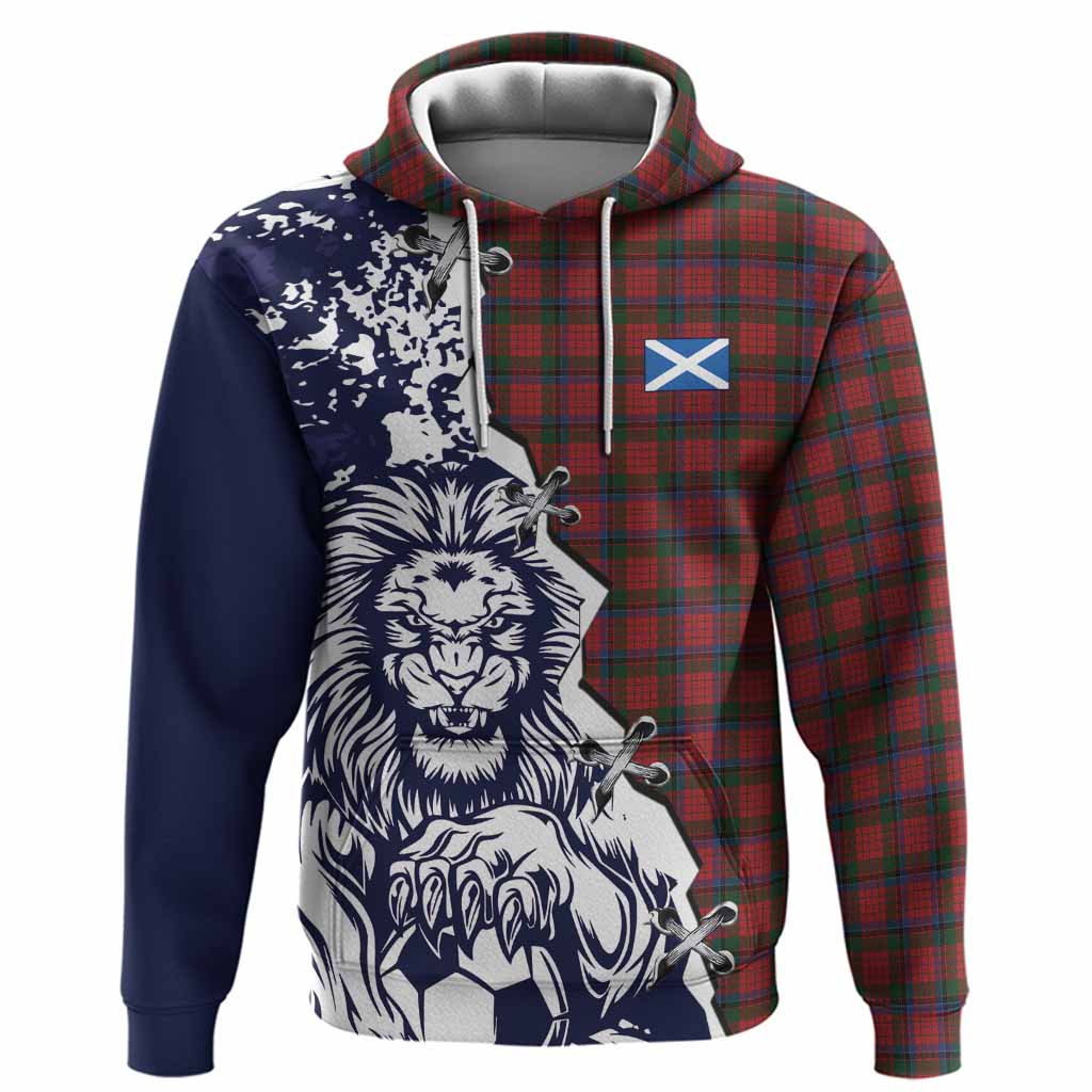 Nicolson Tartan Scottish Hoodie Angry Lion With Soccer Ball Style