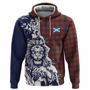 Nicolson Tartan Scottish Hoodie Angry Lion With Soccer Ball Style