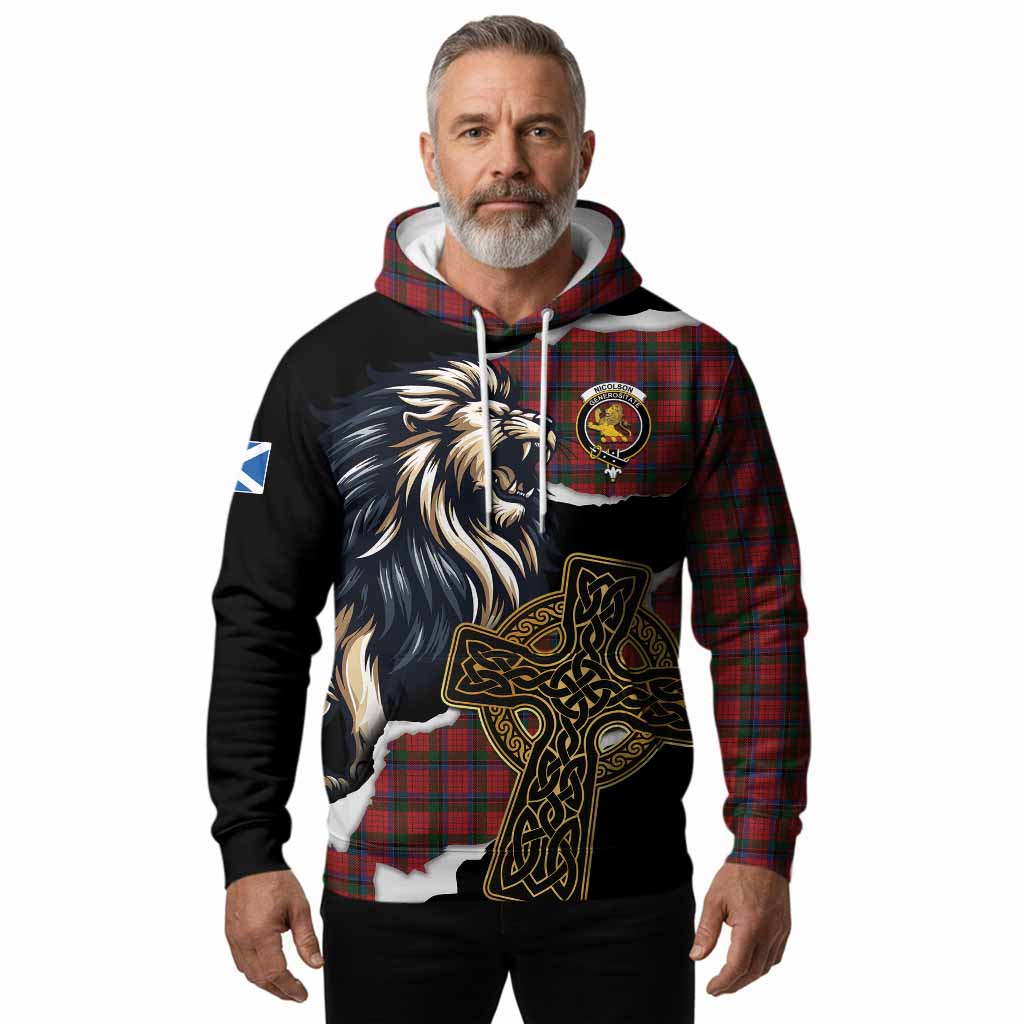 Nicolson Tartan Scottish Hoodie Lion Celtic Heritage