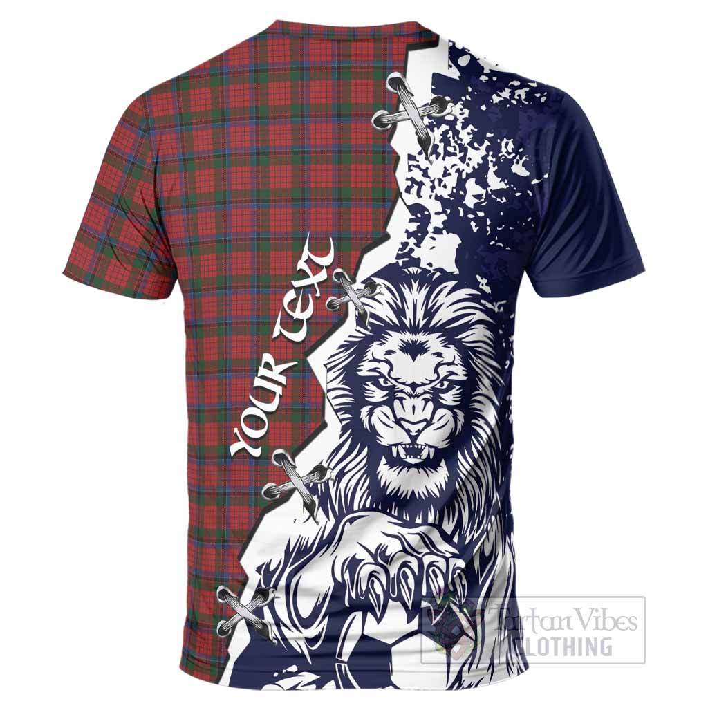 Nicolson Tartan Scottish T-Shirt Angry Lion With Soccer Ball Style
