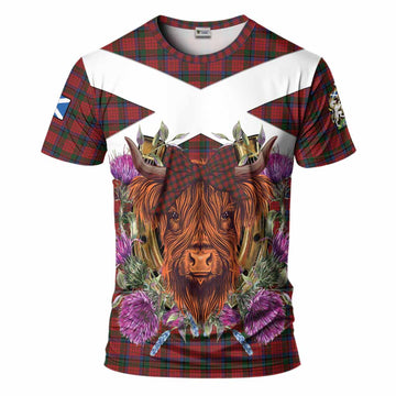 Nicolson Tartan T-Shirt Scottish Thistle Heilan Coo