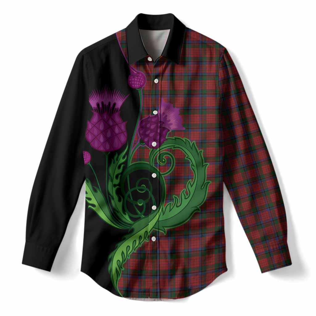 Nicolson Tartan Women Casual Shirt Traditional Scottish Thistle