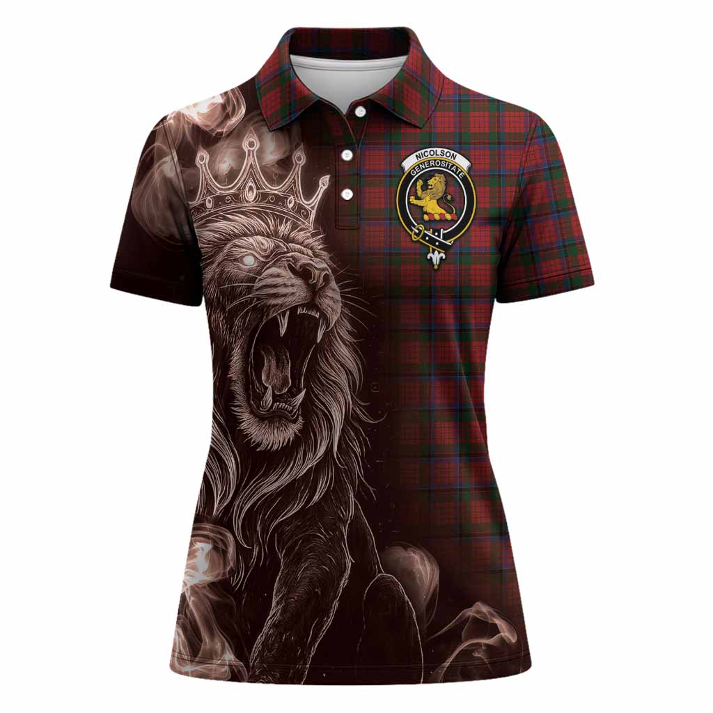 Nicolson Tartan Women Polo Shirt Roaring Lion Heritage