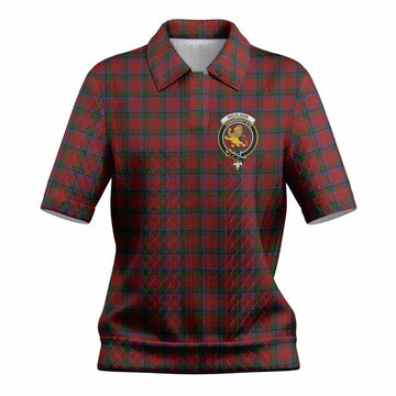 Nicolson Tartan Women’s Polo Sweater Top with Family Crest