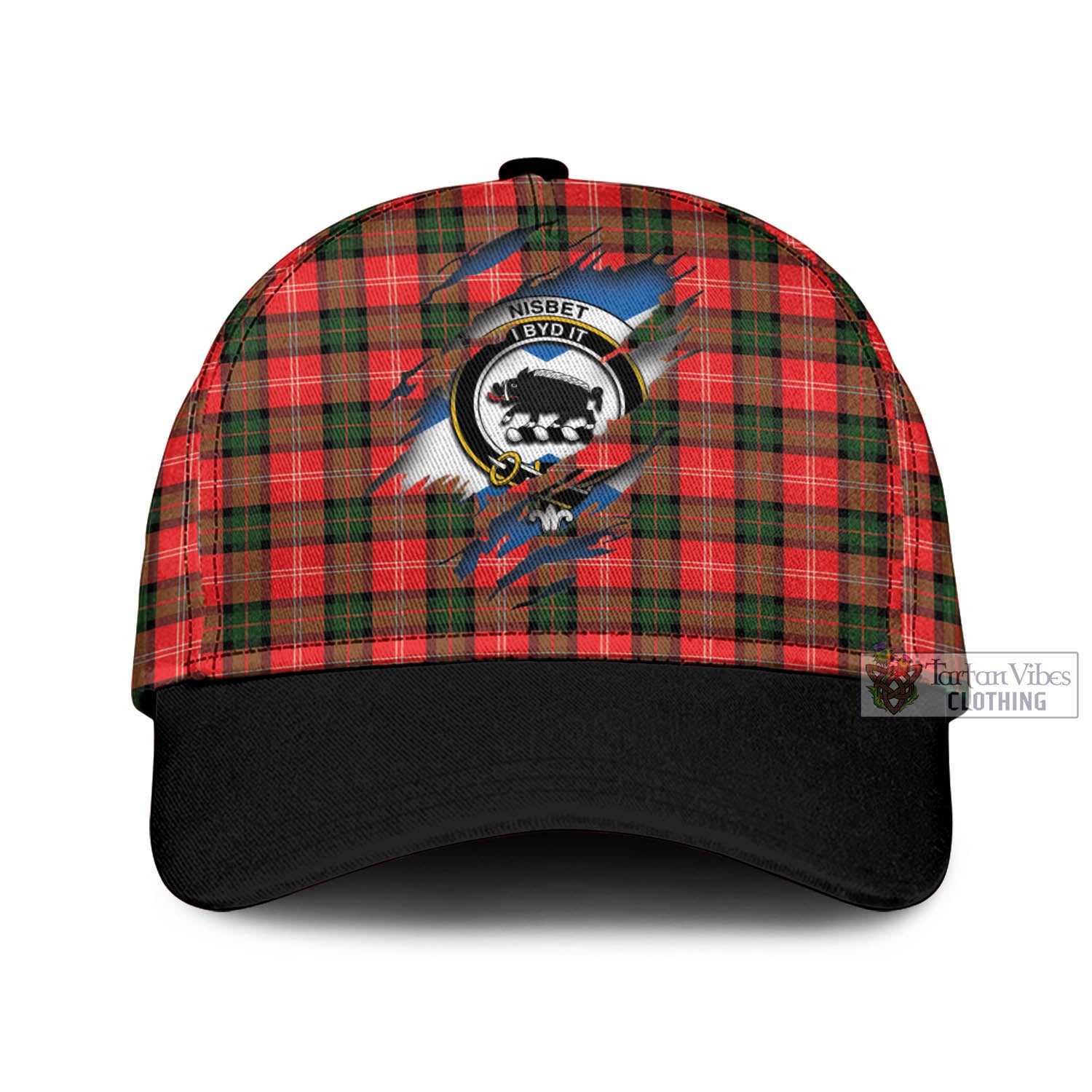 Tartan Vibes Clothing Nisbet Modern Tartan Classic Cap with Family Crest In Me Style