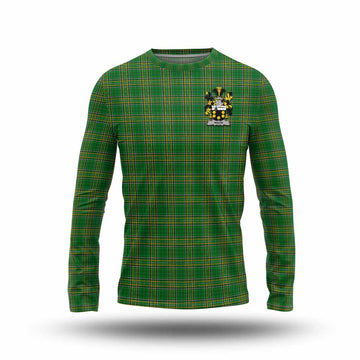 Tartan Vibes Clothing Nixon Irish Clan Tartan Long Sleeve T-Shirt with Coat of Arms