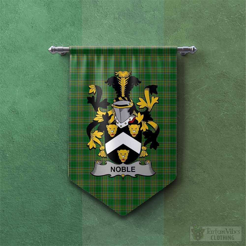 Tartan Vibes Clothing Noble Irish Clan Tartan Gonfalon, Tartan Banner with Coat of Arms