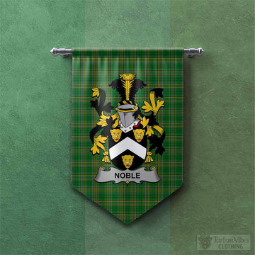 Noble Irish Clan Tartan Gonfalon, Tartan Banner with Coat of Arms