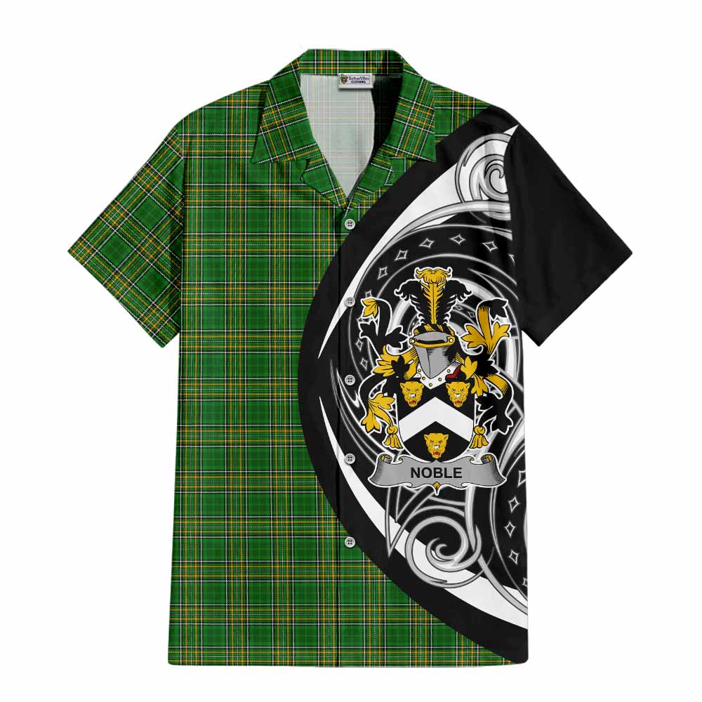 Tartan Vibes Clothing Noble Irish Clan Short Sleeve Button Shirt Celtic Circle Style