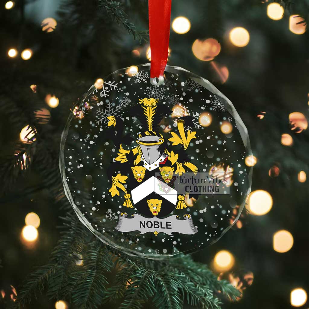 Tartan Vibes Clothing Noble Irish Clan Christmas Glass Ornament with Coat of Arms