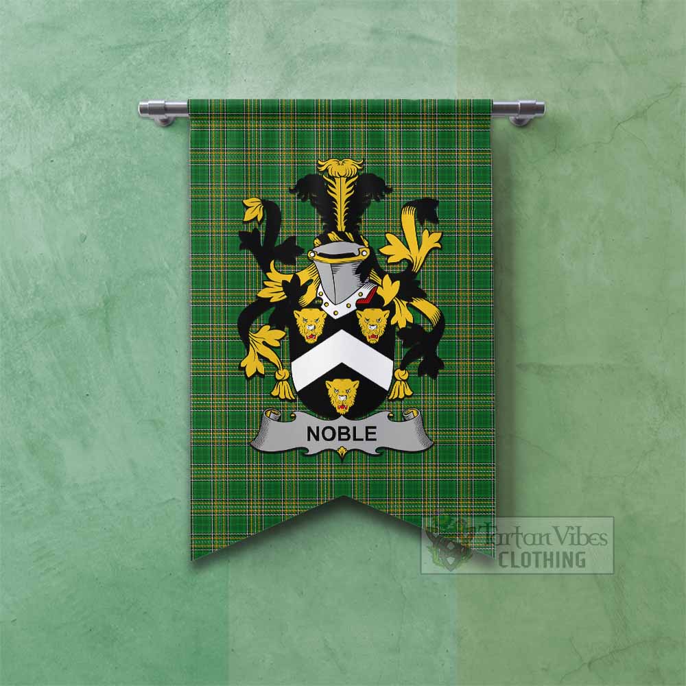Tartan Vibes Clothing Noble Irish Clan Tartan Gonfalon, Tartan Banner with Coat of Arms
